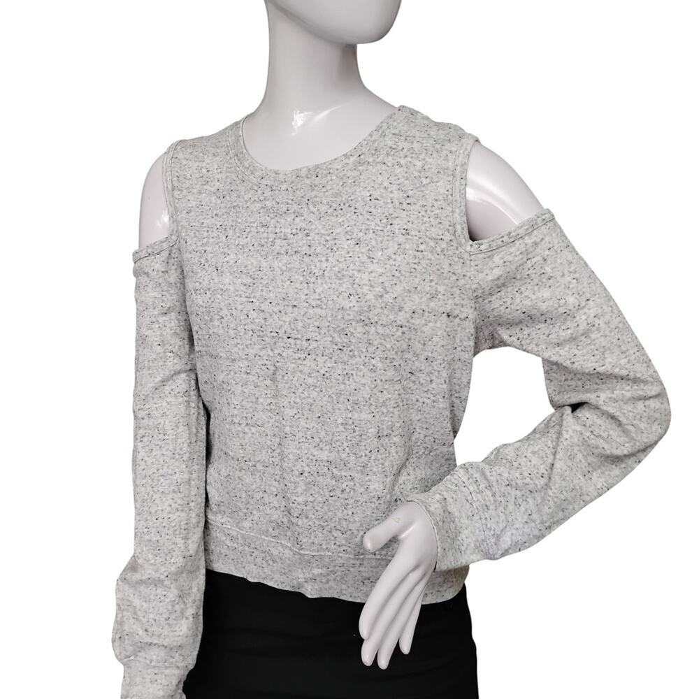 Abercrombie & Fitch Sweatshirt Size Medium Marled Gray Cold Shoulders long sleev